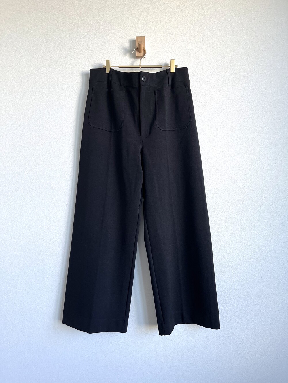 Maeve Anthropologie The Colette Ponte Wide Leg Pants Black Tall - Size 34T